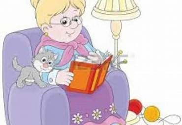 Babička čte dětem